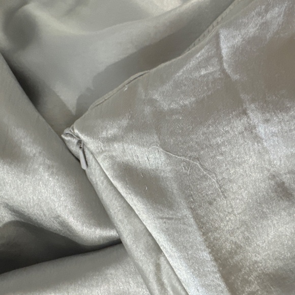 TOPSHOP NWT Silver Fishtail Asymmetric Hem Midi Satin Skirt 8 - Picture 9 of 12